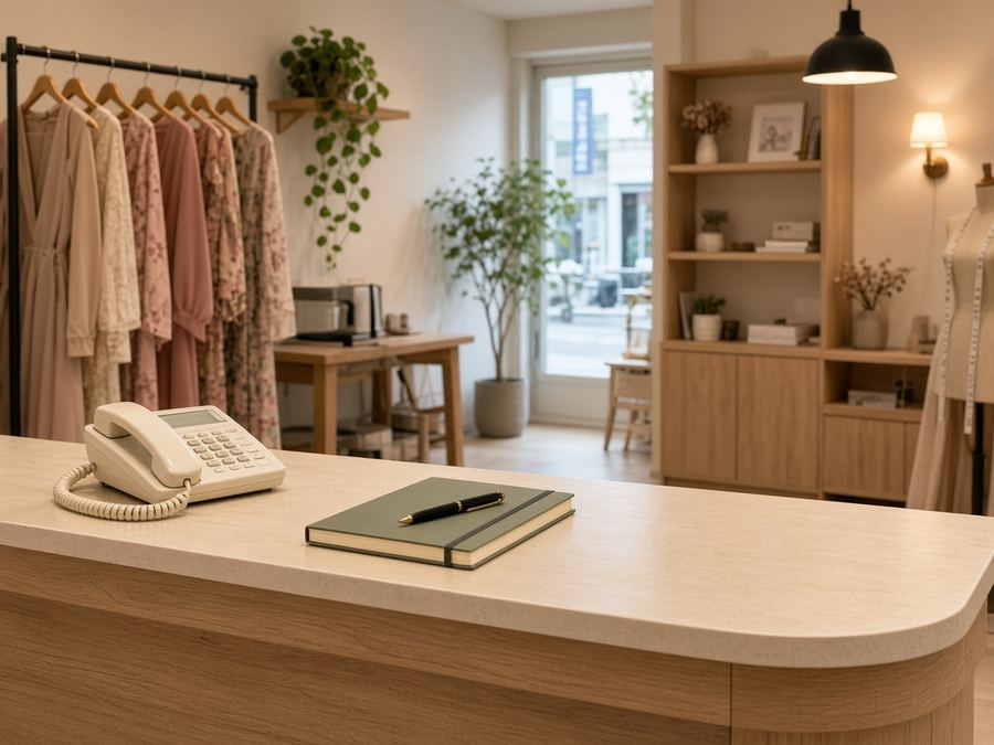 Contact desk at Serumlane Studio in Busan